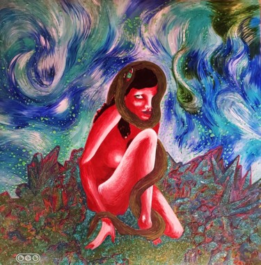 Картина под названием "Emerald vibrations" - Tatyana Shvartsakh, Подлинное произведение искусства, Акрил