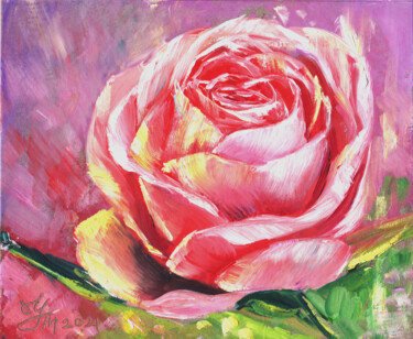 Peinture intitulée "Rose Painting Rose…" par Tatyana Ustyantseva, Œuvre d'art originale, Huile