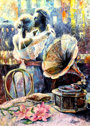Malerei mit dem Titel "Peinture à l'huile…" von Tatyana Ustyantseva, Original-Kunstwerk, Öl