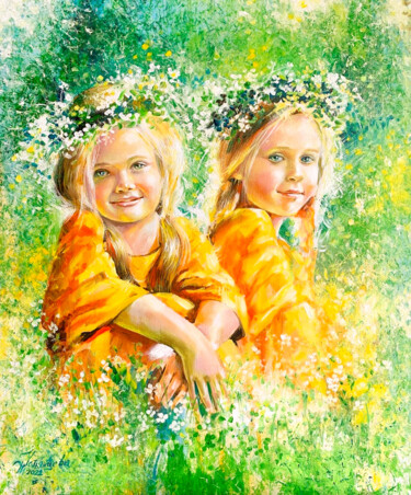 "Sunny girls oil pai…" başlıklı Tablo Tatyana Ustyantseva tarafından, Orijinal sanat, Petrol