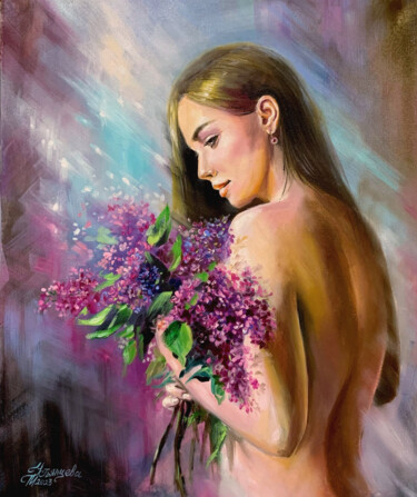 Pittura intitolato "Woman oil painting" da Tatyana Ustyantseva, Opera d'arte originale, Olio