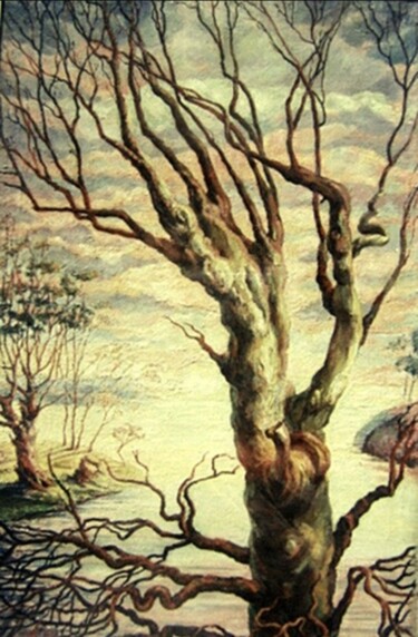 Pittura intitolato "Дерево" da Tatyana Zakharova, Opera d'arte originale, Olio