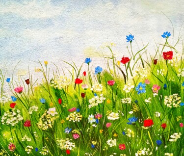 Картина под названием "Fleurs des champs" - Tatyana Zarembovskaya, Подлинное произведение искусства, Масло