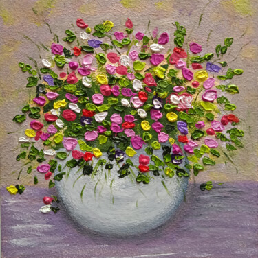 Painting titled "Fleurs lumineuses d…" by Tatyana Zarembovskaya, Original Artwork, Oil