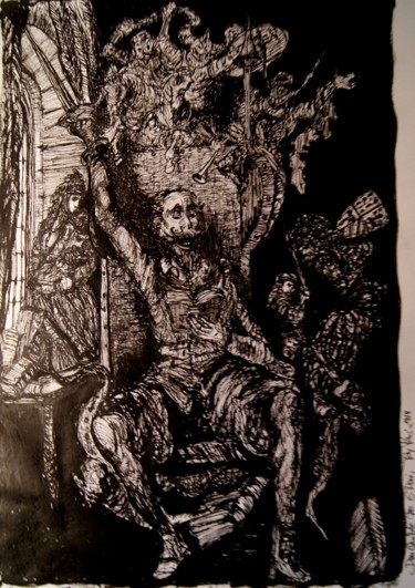 제목이 "Don Quijote"인 그림 Tay Aguilar로, 원작, 잉크
