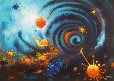 Painting titled "Snail" by Tayyar Özkan, Original Artwork, Acrylic
