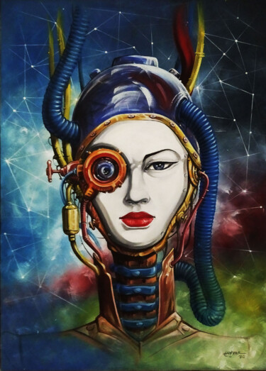 Картина под названием "Cyborg" - Tayyar Özkan, Подлинное произведение искусства, Акрил