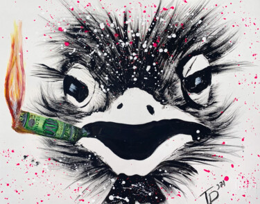 Картина под названием "Rich Ostrich that b…" - Td'21, Подлинное произведение искусства, Акрил