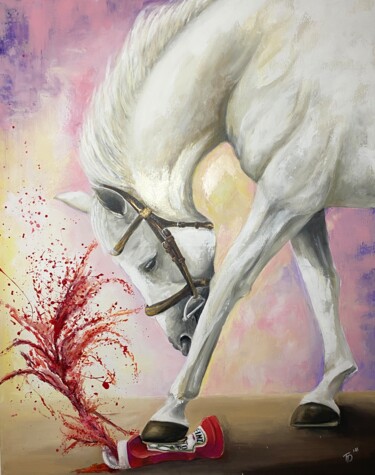 Ζωγραφική με τίτλο "Clumsy Horse" από Td'21, Αυθεντικά έργα τέχνης, Ακρυλικό