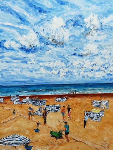 Peinture intitulée "Ciel et sable" par Antoine Juliens, Œuvre d'art originale, Acrylique Monté sur Carton
