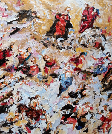 Pittura intitolato "En ciel de Dante" da Antoine Juliens, Opera d'arte originale, Acrilico Montato su Cartone