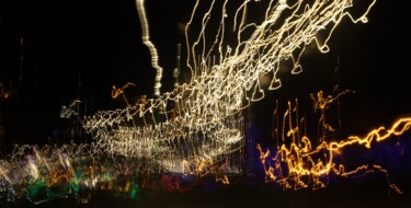 Fotografia intitolato "Emanations Lumineus…" da Teddy Fontaine, Opera d'arte originale, Light Painting Montato su Alluminio