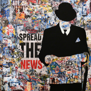 Pintura intitulada "Spread the news - T…" por Tehos, Obras de arte originais, Outro