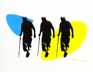 Drawing titled "Tehos - Three old m…" by Tehos, Original Artwork, Ink