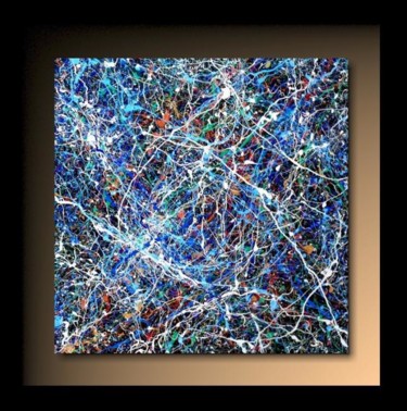 Painting titled "Abstraction P 71" by Tehos, Original Artwork, Oil