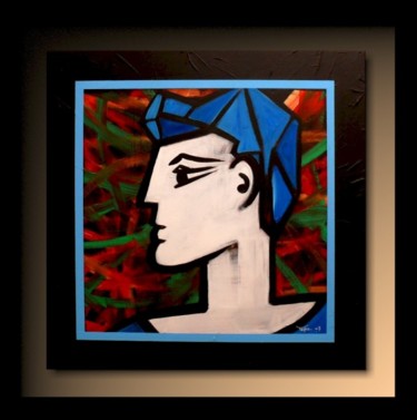 Malerei mit dem Titel "L'Homme aux Cheveux…" von Tehos, Original-Kunstwerk, Öl