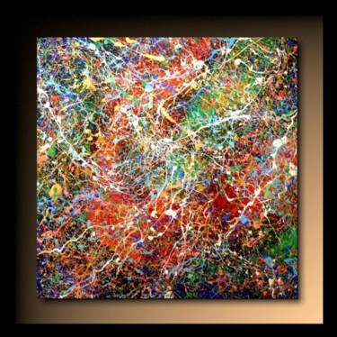 Painting titled "Abstraction P 81" by Tehos, Original Artwork, Oil