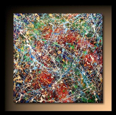Painting titled "Abstraction P87" by Tehos, Original Artwork, Oil