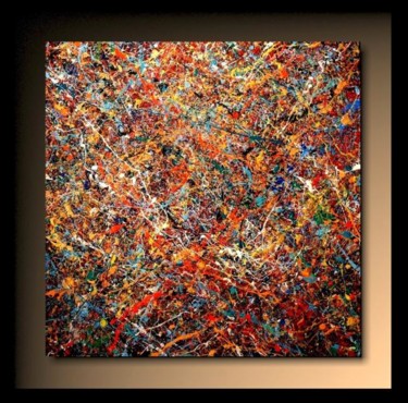Painting titled "Abstraction P 89" by Tehos, Original Artwork, Oil
