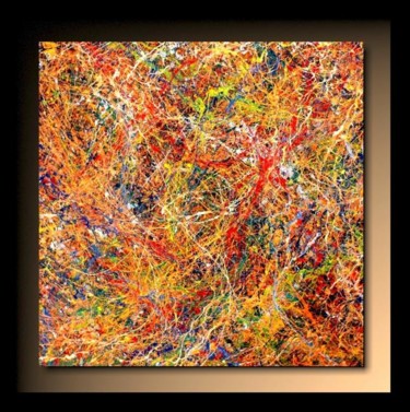 Painting titled "Abstraction P175" by Tehos, Original Artwork, Oil