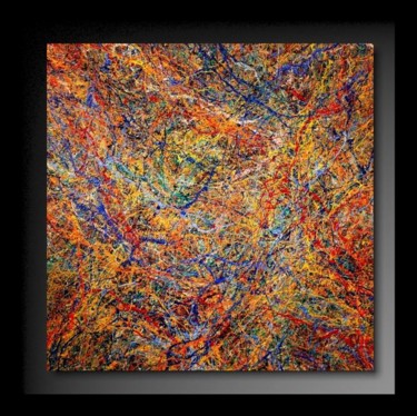 Painting titled "Abstraction P 241" by Tehos, Original Artwork, Oil