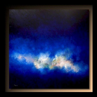Painting titled "Paysage Bleu 02" by Tehos, Original Artwork, Oil