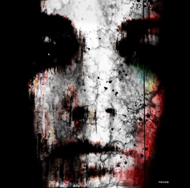 Painting titled "Strange Face 02" by Tehos, Original Artwork, Oil