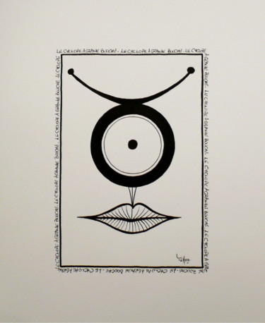 Disegno intitolato "Tehos - Cyclope à g…" da Tehos, Opera d'arte originale