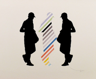Dibujo titulada "Tehos - Three men w…" por Tehos, Obra de arte original, Tinta