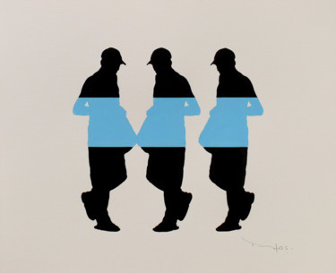 Drawing titled "Tehos - Three men w…" by Tehos, Original Artwork, Ink