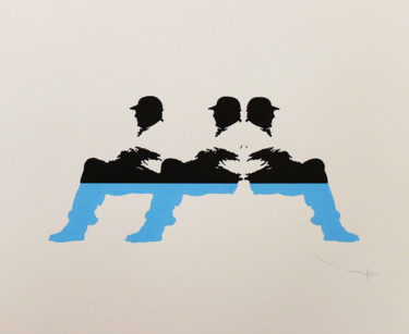 Drawing titled "Tehos - Three men o…" by Tehos, Original Artwork, Ink