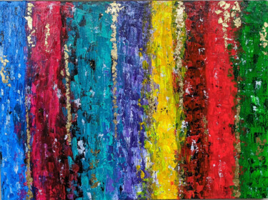 Painting titled "Rainbow Glisten - a…" by Tejaswi Poojari (KOLOR KOVELA), Original Artwork, Acrylic