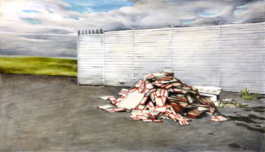 Σχέδιο με τίτλο "Red Boxes" από Olga Miasnikova (agll), Αυθεντικά έργα τέχνης, Μαρκαδόρος