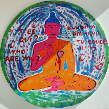 Peinture intitulée "Marketing Buddha" par Téoua, Œuvre d'art originale, Acrylique Monté sur Châssis en bois