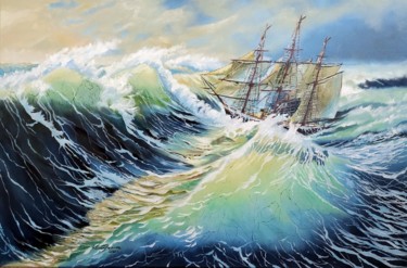 Pintura titulada ""Na morzu"" por Teresa Kopańska, Obra de arte original, Oleo