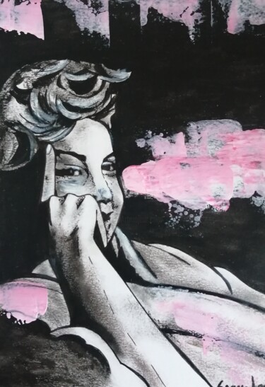Pittura intitolato "Marilyn in a robe" da Teresa Lopes, Opera d'arte originale, Acrilico