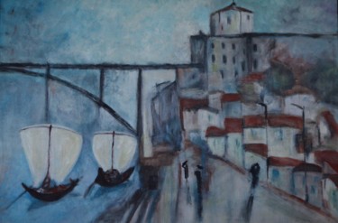 Peinture intitulée "Ribeira de Gaia" par Teresa M Fraga, Œuvre d'art originale, Acrylique