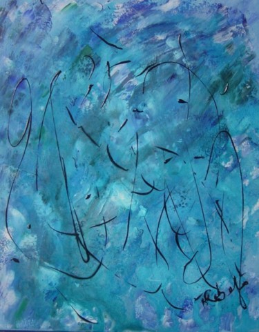 Pintura intitulada "Neptuno" por Teresa Rebelo, Obras de arte originais