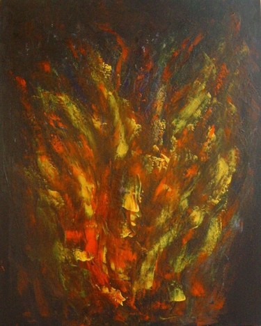 Pintura intitulada "Playing with Fire" por Teresa Rebelo, Obras de arte originais