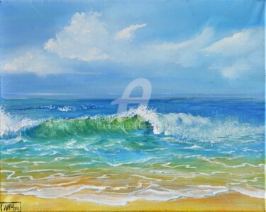 Painting titled "SEASCAPE I" by Teresa Wegrzyn, Original Artwork, Acrylic