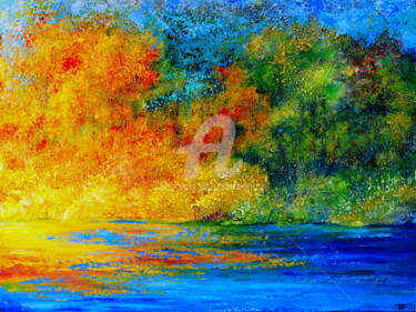 Pintura intitulada "SUNSET GLORY" por Teresa Wegrzyn, Obras de arte originais, Acrílico
