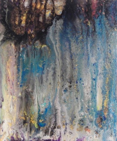 Painting titled "Waterfall" by Terrance Longtin, Original Artwork, Acrylic Mounted on Wood Stretcher frame
