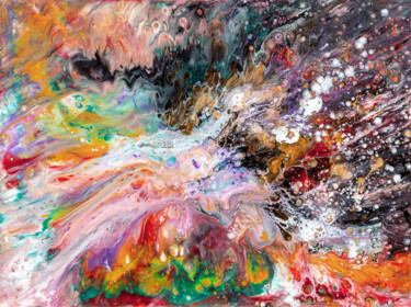 Картина под названием "Rainbow Crush" - Terrance Longtin, Подлинное произведение искусства, Акрил Установлен на Деревянная р…