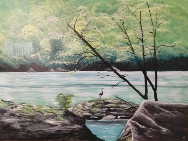 Painting titled "Calm" by Terri Da Silva, Original Artwork, Acrylic