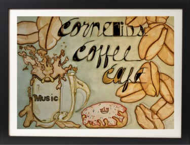 Peinture intitulée "One Last Doughnut" par Terry Cornelius, Œuvre d'art originale, Aquarelle