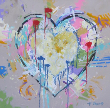 Peinture intitulée "Heart 14" par Terry Crump, Œuvre d'art originale, Acrylique