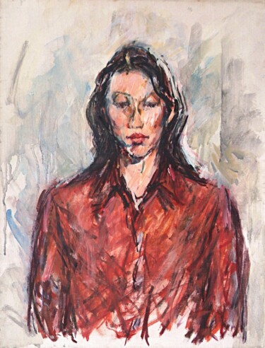 Painting titled "A portrait of a Jap…" by Terushige Matsumoto, Original Artwork, Oil