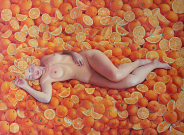 Malerei mit dem Titel "Orange Dream" von Tetiana Bogdanova, Original-Kunstwerk, Öl Auf Keilrahmen aus Holz montiert