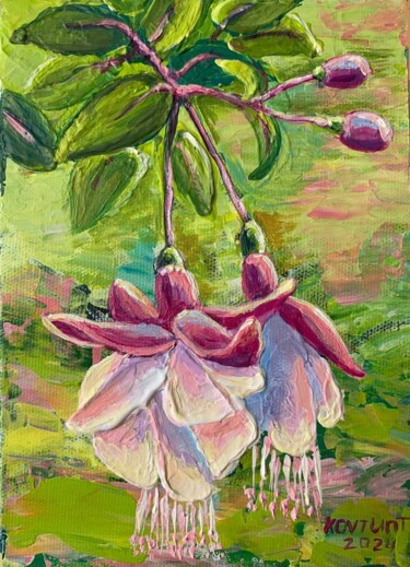 Peinture intitulée "Blooming fluxion" par Tetiana Kovtun, Œuvre d'art originale, Acrylique Monté sur Carton