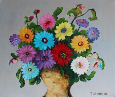 Peinture intitulée "Daisies" par Tetiana Lukianchenko, Œuvre d'art originale, Acrylique